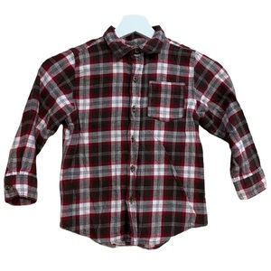 Gymboree 4T plaid check button down flannel shirt fall winter holiday portrait